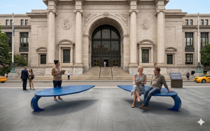 mała architektura, bench, steel seating