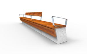 mała architektura, seating, concrete, beton architektoniczy, wall top, wood backrest, wood seating