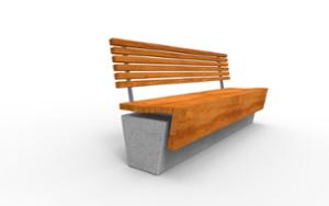 mała architektura, seating, concrete, beton architektoniczy, wall top, wood backrest, wood seating