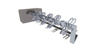 mała architektura, bicycle stand, attached to wall, double-sided , multiple stands, for wheel