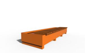 mała architektura, bench, planter, wood seating, corten