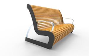 mała architektura, seating, wood seating, wood backrest, high backrest