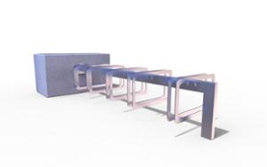 mała architektura, bicycle stand, attached to wall, double-sided , multiple stands, for wheel