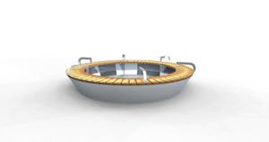 mała architektura, bench, planter, wood seating, armrest, curved