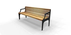 mała architektura, seating, wood seating, wood backrest, armrest, vintage