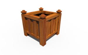 mała architektura, planter, drewno, vintage