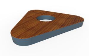 mała architektura, bench, planter, drewno, wood seating, curved
