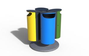 mała architektura, litter bin, bollard mounted, preliminary segregation, full segregation, side aperture