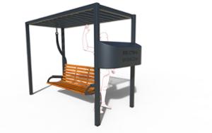 mała architektura, seating, inne, pergola, swing, community library, leasure and rest