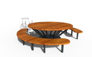 mała architektura, bench, inne, curved, table, picnic set