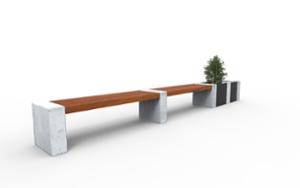 mała architektura, bench, planter, wood seating, concrete, beton architektoniczy