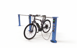 mała architektura, bollard, bicycle stand, 230v and/or usb socket, easy installation, induction/qi charger, na siodełko, wzór zastrzeżony