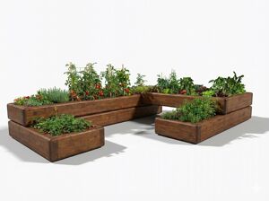 mała architektura, planter, modular, kłoda, warzywnik