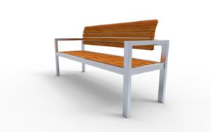 street furniture, seating, wood seating, wood backrest, armrest