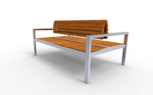 street furniture, seating, wood seating, wood backrest, armrest, double-sided
