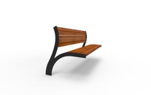 street furniture, seating, wood seating, wood backrest, logo