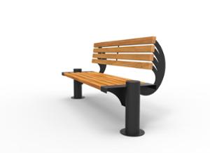 street furniture, seating, wood seating, wood backrest, logo