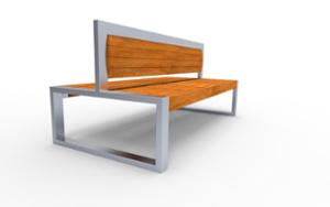 street furniture, seating, wood seating, wood backrest, double-sided