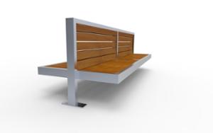 street furniture, seating, wood seating, wood backrest, double-sided , high backrest