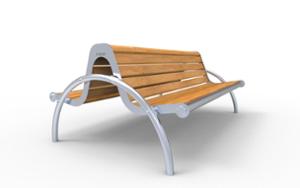 street furniture, seating, wood seating, wood backrest, armrest, logo, double-sided