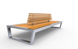 street furniture, seating, wood seating, wood backrest, logo, double-sided