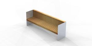 street furniture, seating, wood seating, wood backrest, armrest, logo