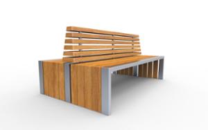 street furniture, seating, wood seating, wood backrest, logo, double-sided
