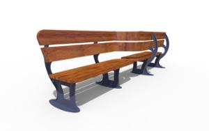 street furniture, seating, wood seating, wood backrest, logo, high backrest
