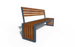 street furniture, seating, wood seating, wood backrest, logo