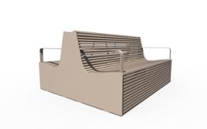 street furniture, seating, steel seating, steel backrest, double-sided , vandal-resistant, antiterror
