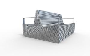 street furniture, seating, steel seating, steel backrest, double-sided , vandal-resistant, antiterror