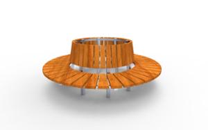 street furniture, seating, wood seating, wood backrest, curved, price per metre, length measured on longer side