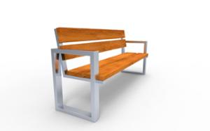 street furniture, seating, wood seating, wood backrest, armrest