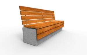 street furniture, seating, wood seating, wood backrest, concrete, preliminary segregation, wall top, smooth concrete