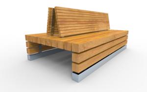 street furniture, seating, wood seating, wood backrest, double-sided