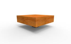 street furniture, bench, wood seating, double-sided , for single person