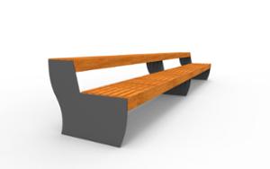 street furniture, seating, wood seating, wood backrest, logo