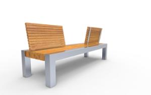 street furniture, seating, wood seating, wood backrest, double-sided