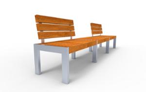 street furniture, bench, seating, wood seating, wood backrest, double-sided , modular