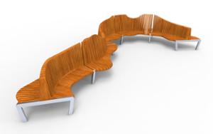street furniture, seating, wood seating, wood backrest, double-sided , modular, high backrest
