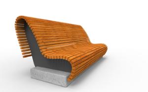 street furniture, seating, concrete, smooth concrete, modular, wood backrest, wood seating, sofa, high backrest