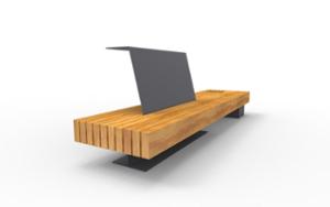 street furniture, bench, seating, high backrest, vertical planks