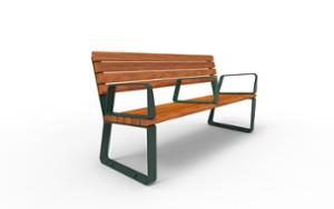 street furniture, seating, wood seating, wood backrest, armrest, for warsaw, odlew aluminiowy
