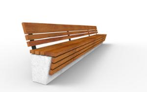street furniture, seating, wood seating, wood backrest, concrete, wall top, smooth concrete, modular