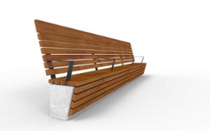 street furniture, seating, wood seating, wood backrest, concrete, wall top, smooth concrete, modular