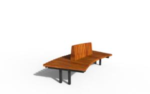 street furniture, seating, curved, double-sided , horizontal planks, price per metre, length measured on longer side