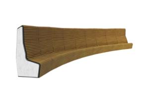 street furniture, seating, curved, modular, high backrest