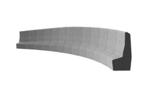 street furniture, seating, curved, modular, high backrest
