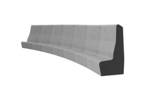 street furniture, seating, curved, modular, high backrest