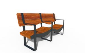 street furniture, seating, wood seating, wood backrest, horizontal planks